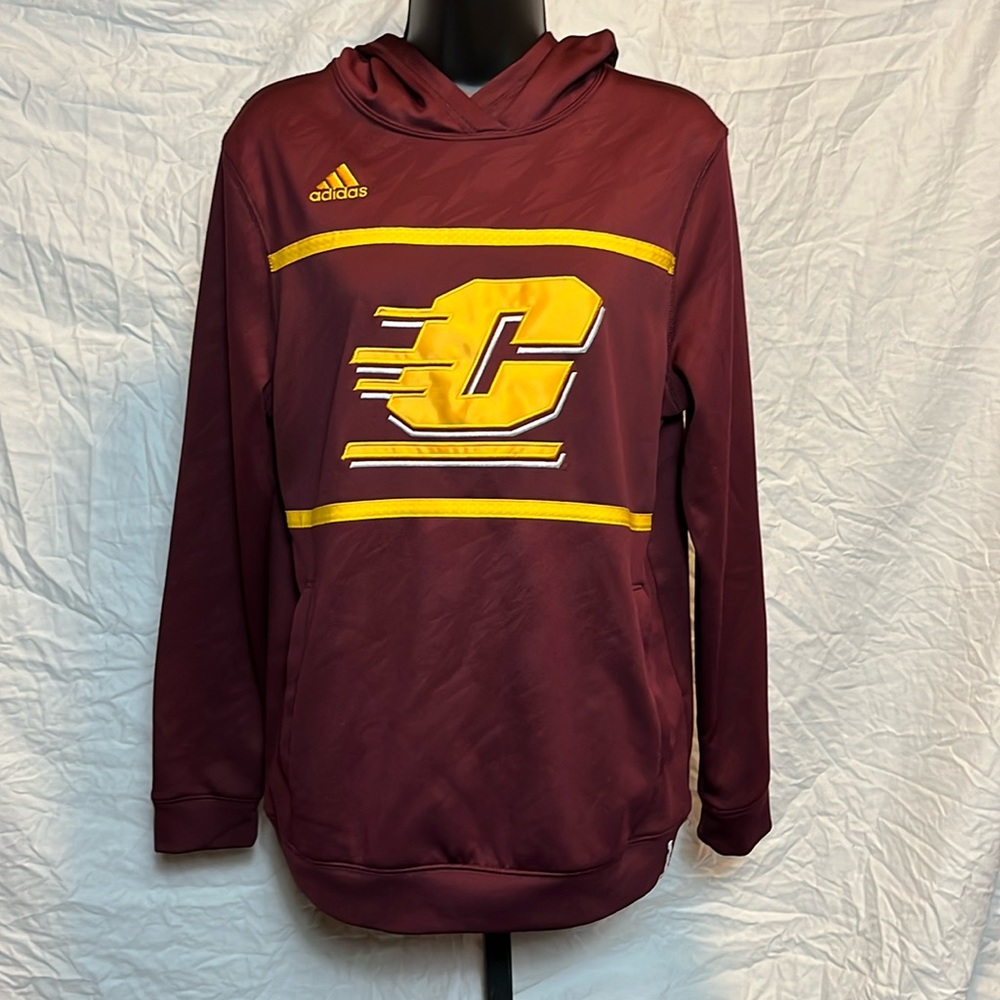 Adidas Maroon and Yellow Hoodie